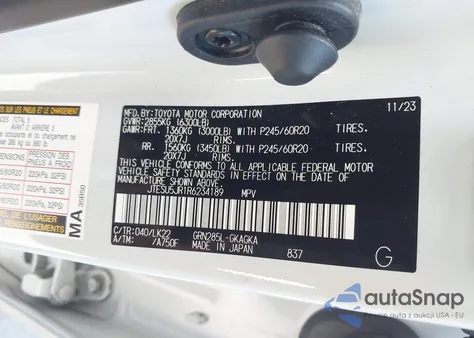 2024 Toyota 4Runner Trd Sport из США, поврежденный, VIN JTESU5JR1R6234189